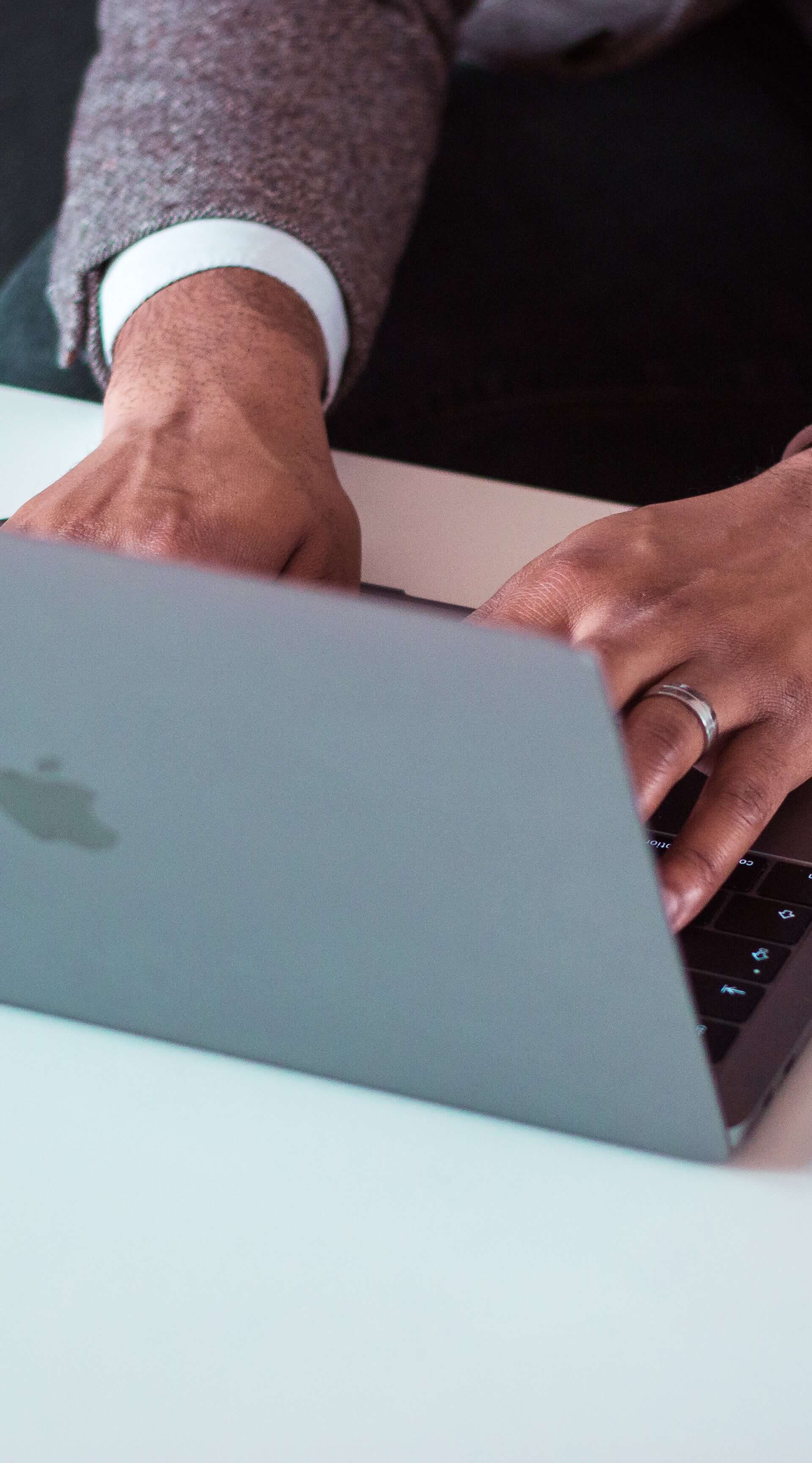 Man using laptop