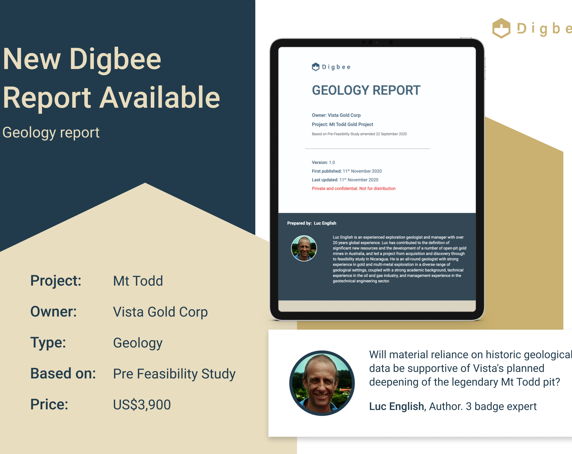 Geology Digbee Report - Mt Todd - Luc English - promo